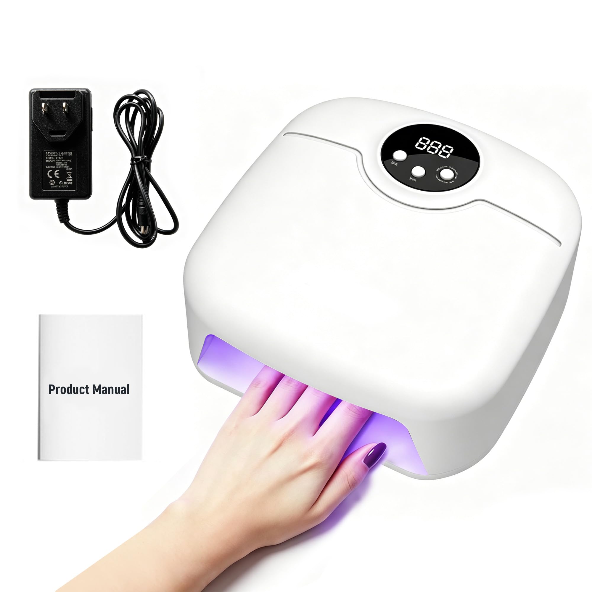 R7 150W Professionelle UV Lampe für Gelnägel,10 Zoll UV Lampe Nägel (Weiß)