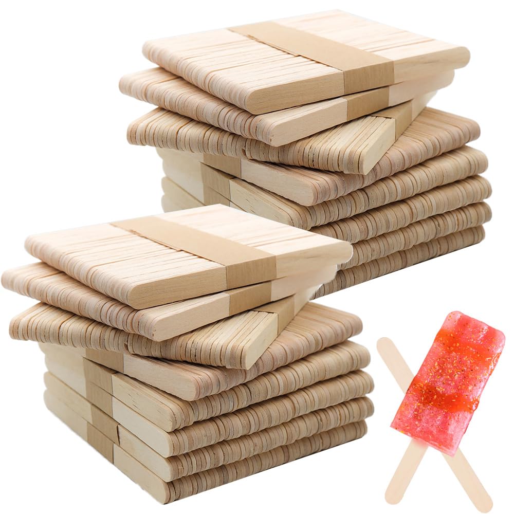 2000 palitos de helado, palitos de madera de 4.5 pies, palitos de paletas de madera multiusos, palitos de helado para diseños creativos o manualidades, proyectos de arte en el hogar