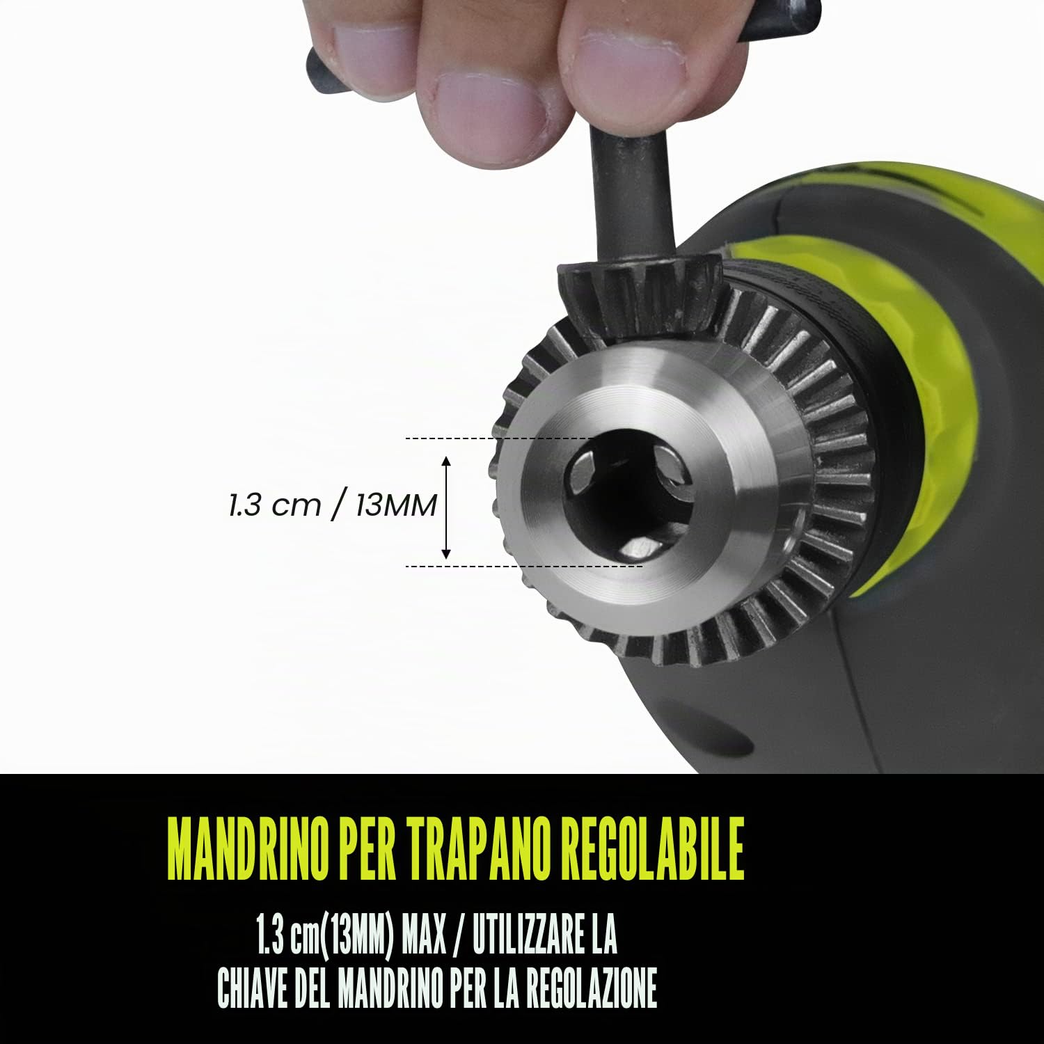 Trapano a percussione, trapano a percussione elettrico con filo da 710 W, mandrino in metallo da 13 mm, 0-3300 giri/min, potente trapano a velocità variabile per foratura in acciaio..