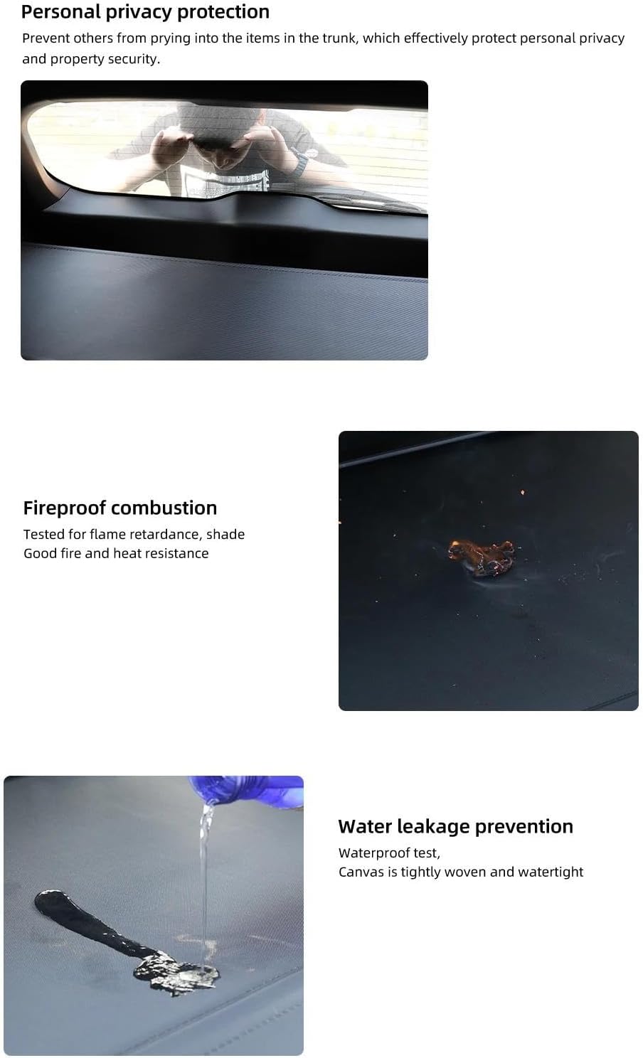 For Range For Rover For Velar Retractable Trunk Cargo Cover Auto Privacy Shield/Parcel Rack Accessory Sturdy Boot Cover(Canvas)