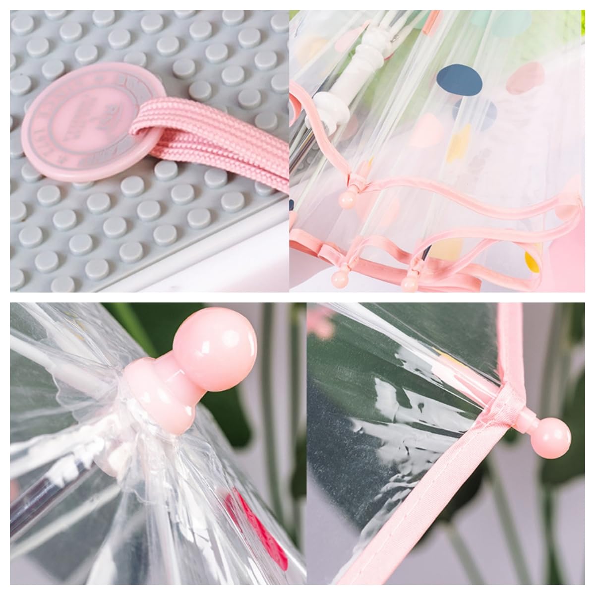 ThreeH 2 Paquets Parapluie pour enfants Léger Cadre en fibre de verre Coupe-vent Arceau de sécurité Perles arrondies pour Garçons Filles âgés de 3 à 10 ans