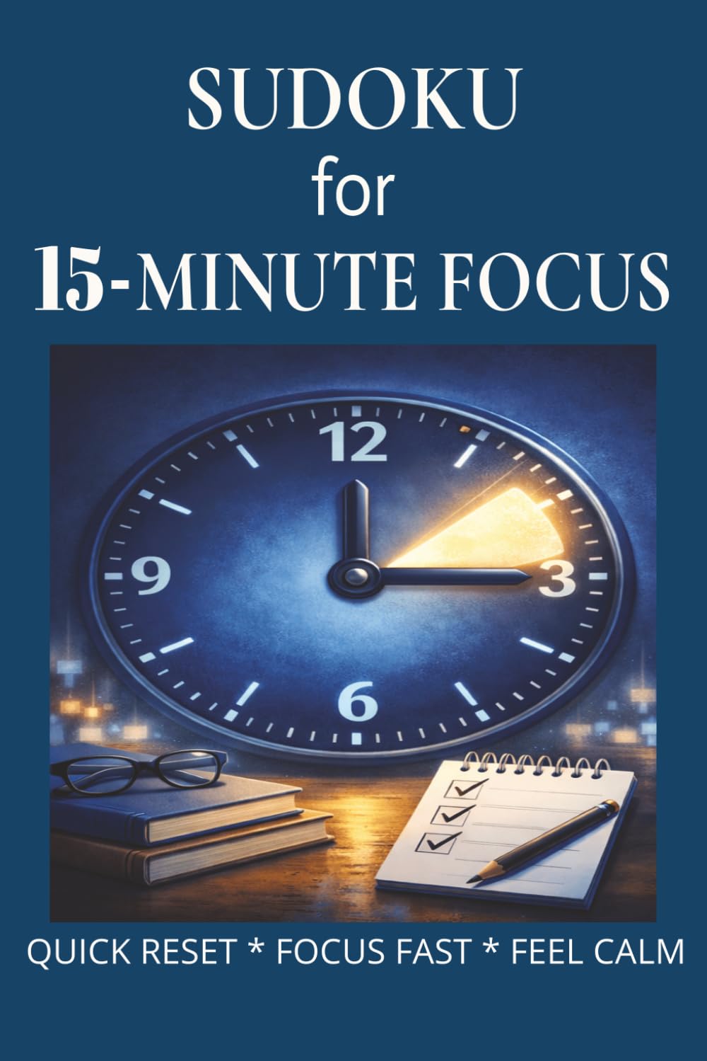 Sudoku for 15-Minute Focus: Sudoku for 15-Minute Focus | Help Calm The Mind, Relax, and Focus | 6x9 inches,110 pages | 50+ Puzzles | Solutions Included