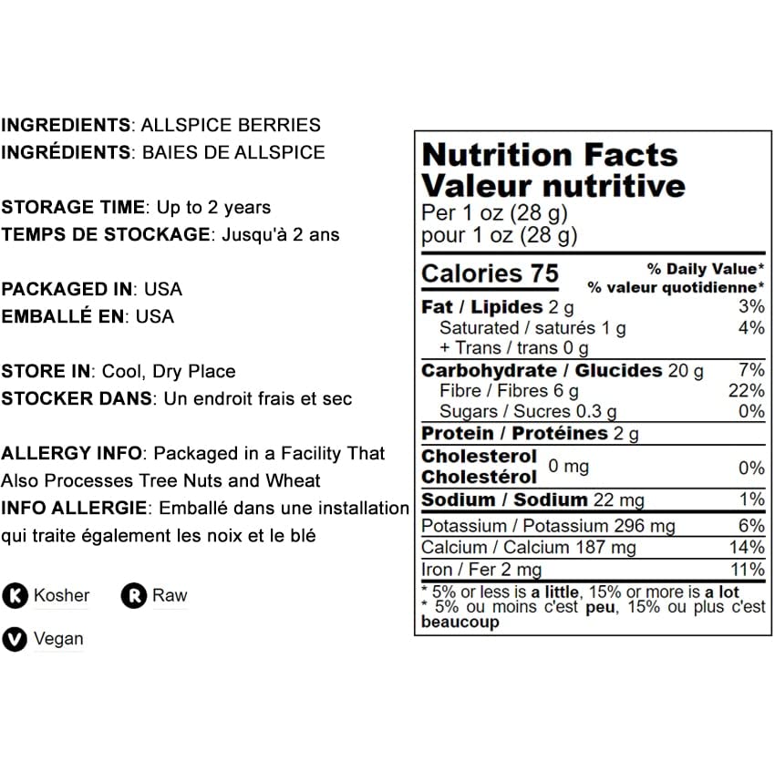 Miniatura 4 de Bayas enteras de pimienta de Jamaica, 5 libras, verificadas por OMG, pimienta jamaiquina, vegana, kosher, a granel. Alto en fibra, calcio. Ideal