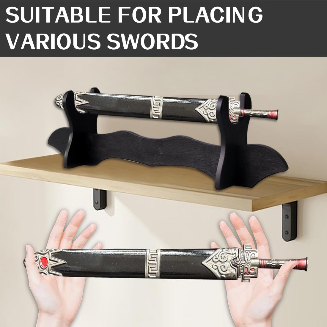 Supporto per Spada Decorativo, Supporto per Spada Samurai, Supporto per Spada Katana, Espositore per Spada da Samurai per Coltelli, Pugnali a Casa o in Ufficio