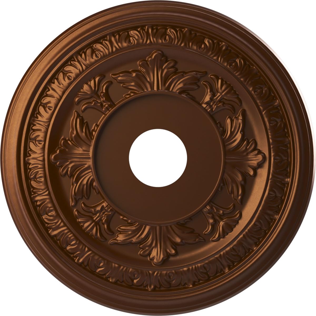 Ekena Millwork CMP19BACDC Baltimore Thermoformed PVC Ceiling Medallion (Fits Canopies up to 7 3/4"), 19"OD x 3 1/2"ID x 1"P, Metallic Dark Copper