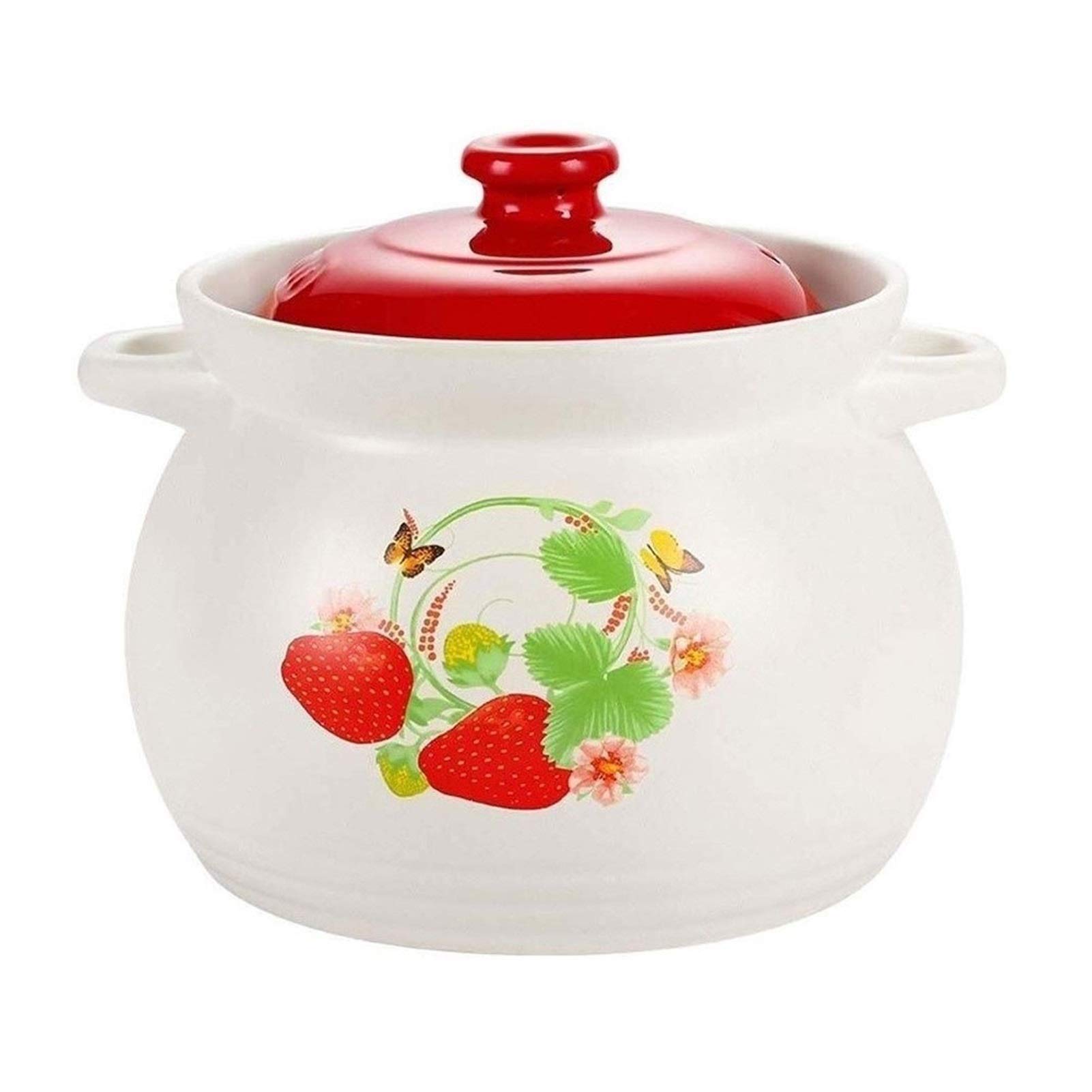 METTEOR Casserole Cookware Dish With Lid Cooking Pot Clay For Kitchen Artifact Ceramic Round Double Handle Soup Earthen C