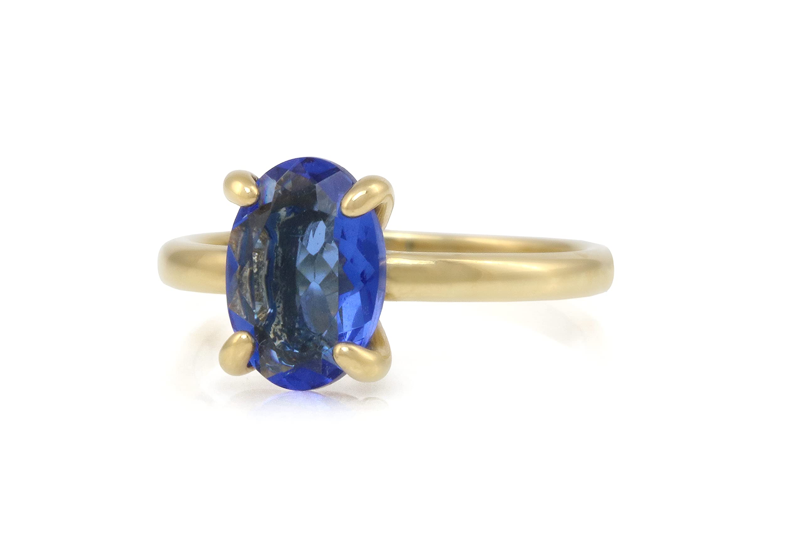 Delicado Anillo de Zafiro Azul - Anillos de Compromiso para Mujeres Hechos a Mano, Anillos de Boda, Anillos de Moda - Anillos Ovalados Clásicos - Anillo de Zafiro de Nacimiento de Septiembre