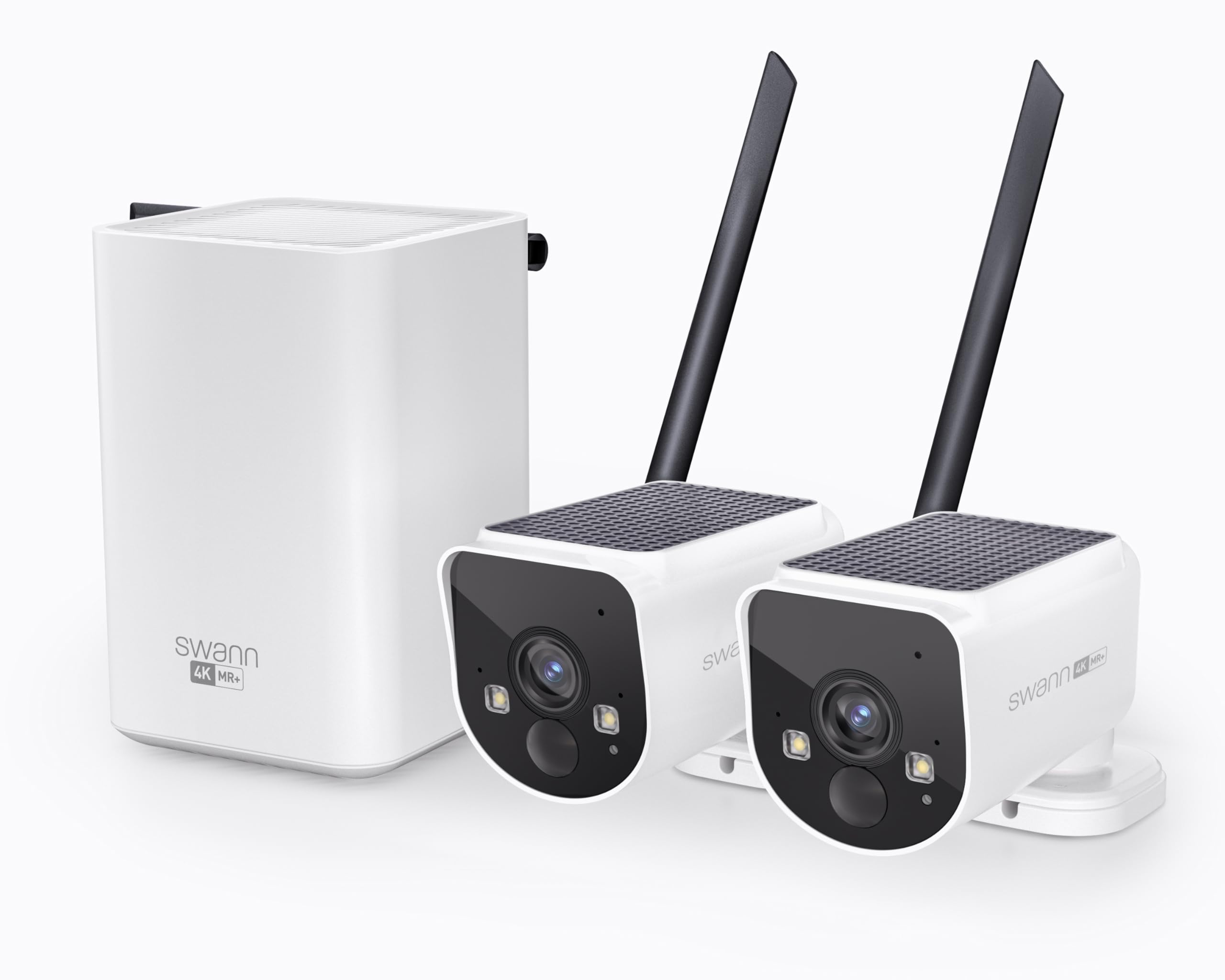 Swann MaxRanger4K Wireless NVR Security System, 2-Cam Kit with Solar Panels, Longest Range Wi-Fi, Person/Vehicle Detection, Colour Night Vision, Local Storage, No Monthly Fee, MR4KSD2