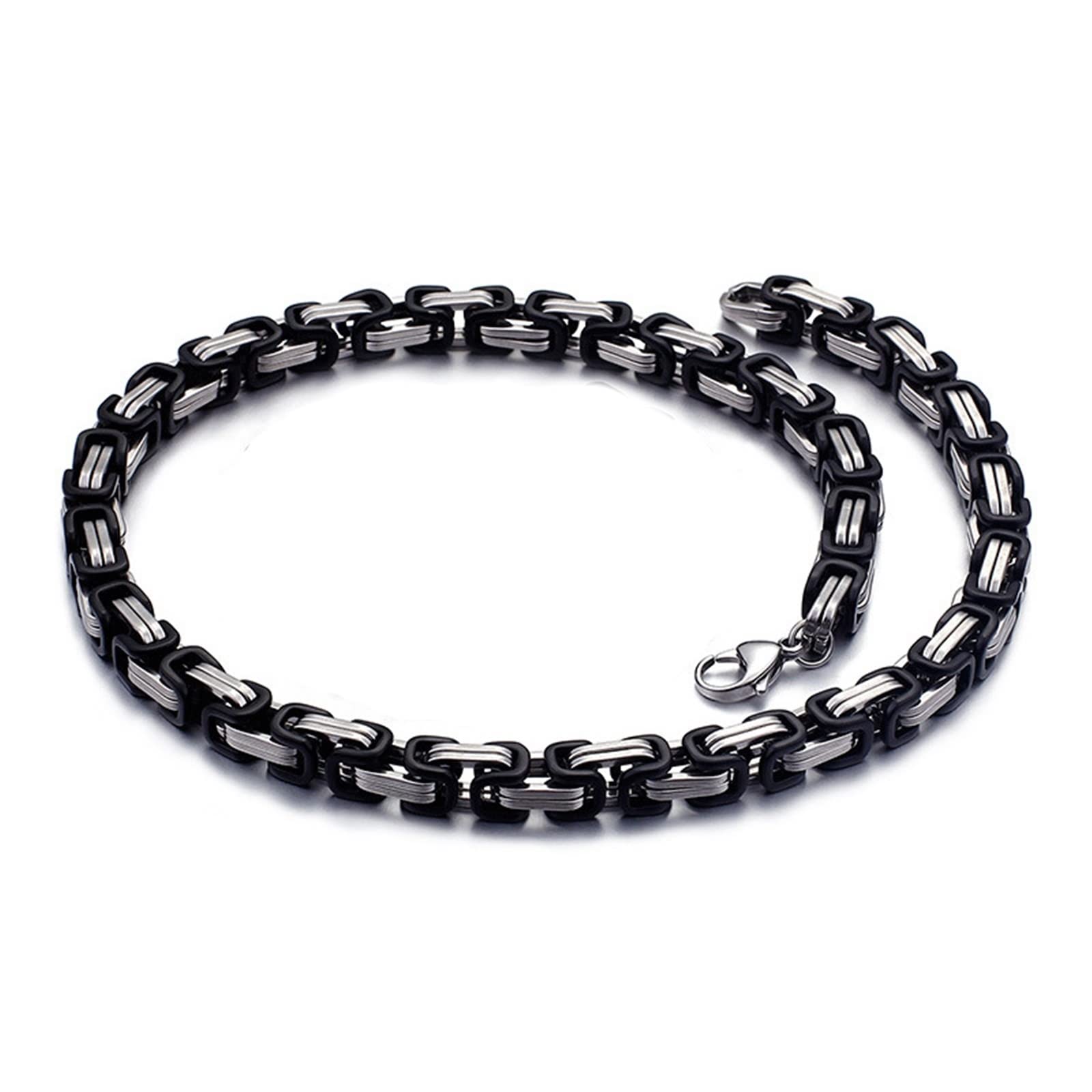 HLTYGWX Herren-Gliederarmband, Herren-3D-Edelstahl-Schnallenkettenarmband