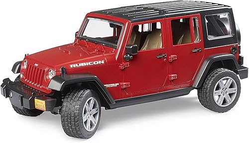 Bruder Juguetes - Jeep Wrangler Unlimited Rubicon realista recreativo con puertas que se abren y asiento trasero extraíble (el color puede variar) -
