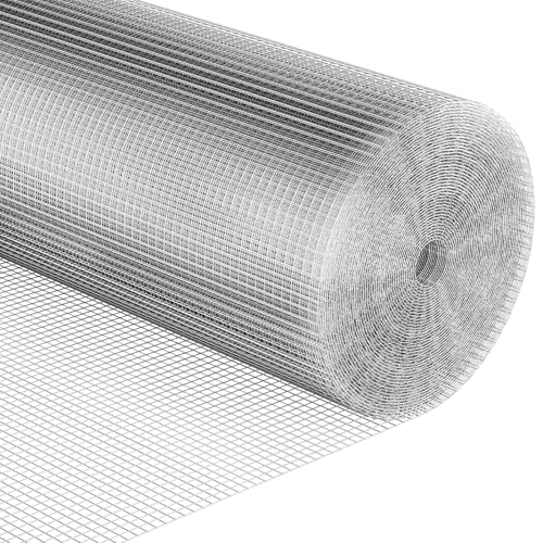 Rodent Mesh 1Mx20M,12mm Holes,Galvanized Welded Chicken Wire Mesh Roll 1mm Heavy Duty Hot Dip Galvanized Wire Fence Roll for Chicken Poultry Coop,Animal,Fencing,Garden Protection