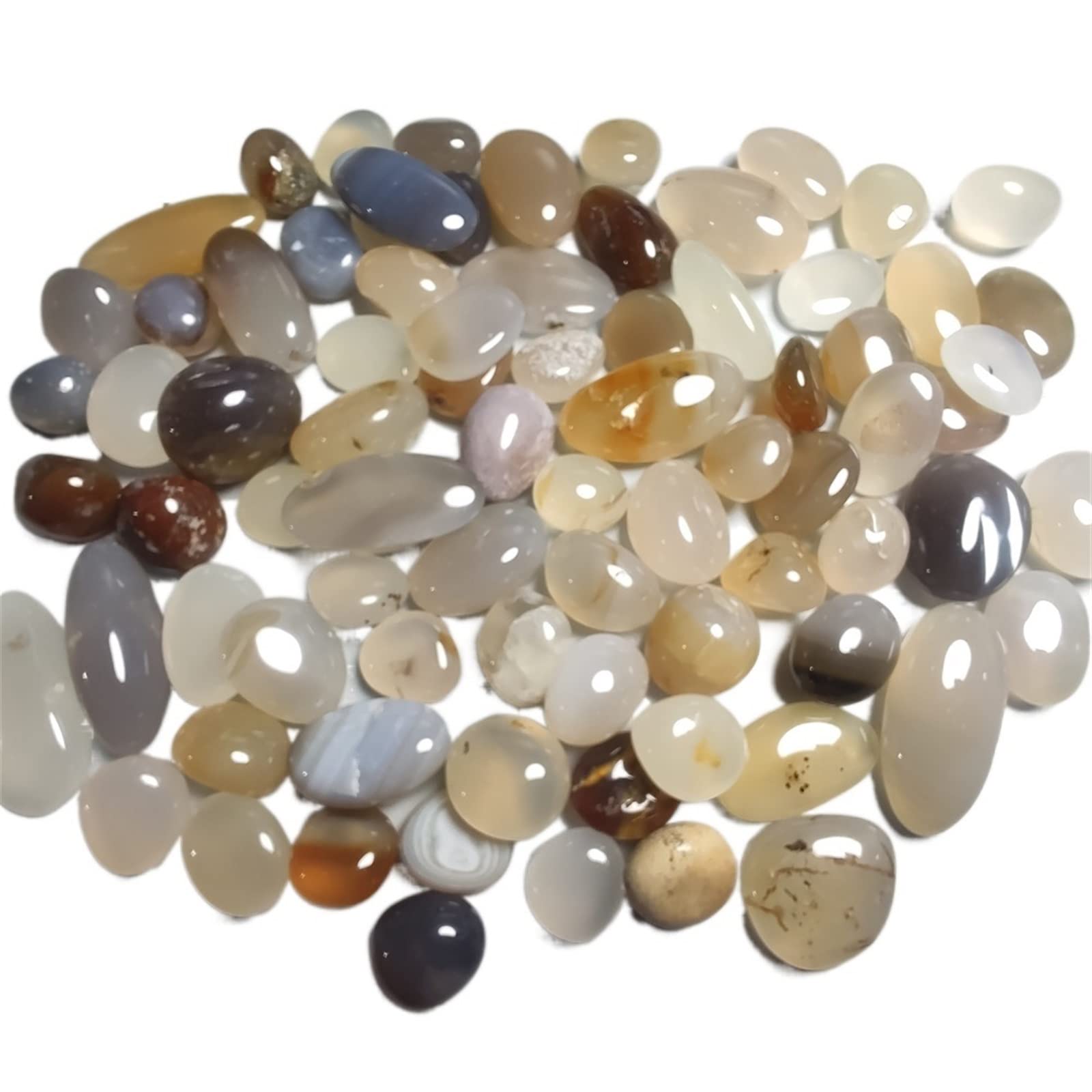 Home Sammlungen 1pc/50-100g natürlicher Achat, polierte Exemplare, roher Edelstein, Körperkollektion, Geschenk, Dekoration, Schmuckstein (Color : One Size, Size : 10-30mm)