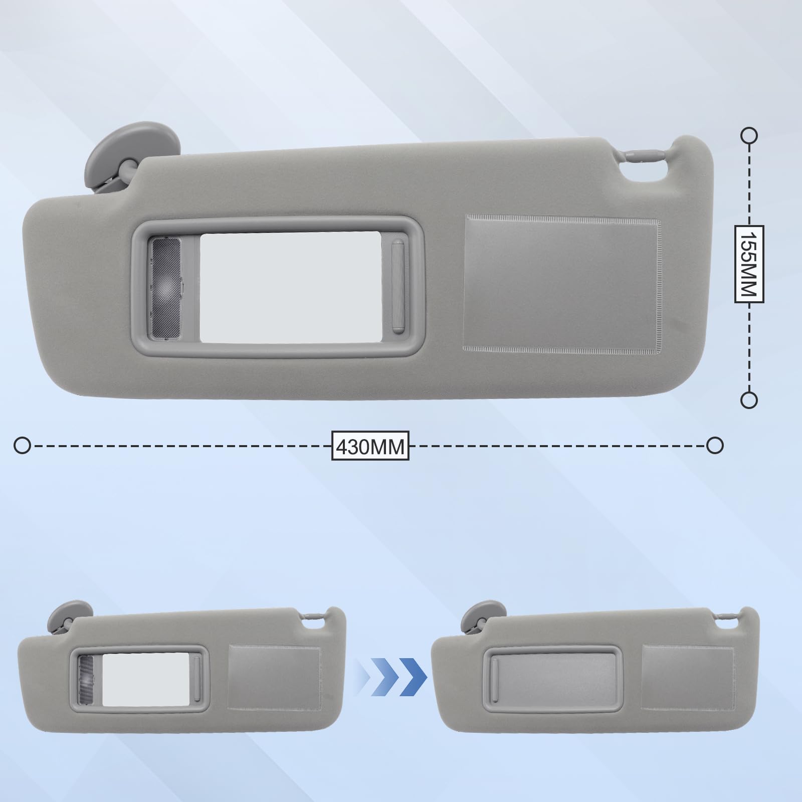 Visera Parasol para Toyota Land Cruiser J12 2002-2009 Visera Parasol para Prado LC120 2003-2009 (Lado del Conductor)