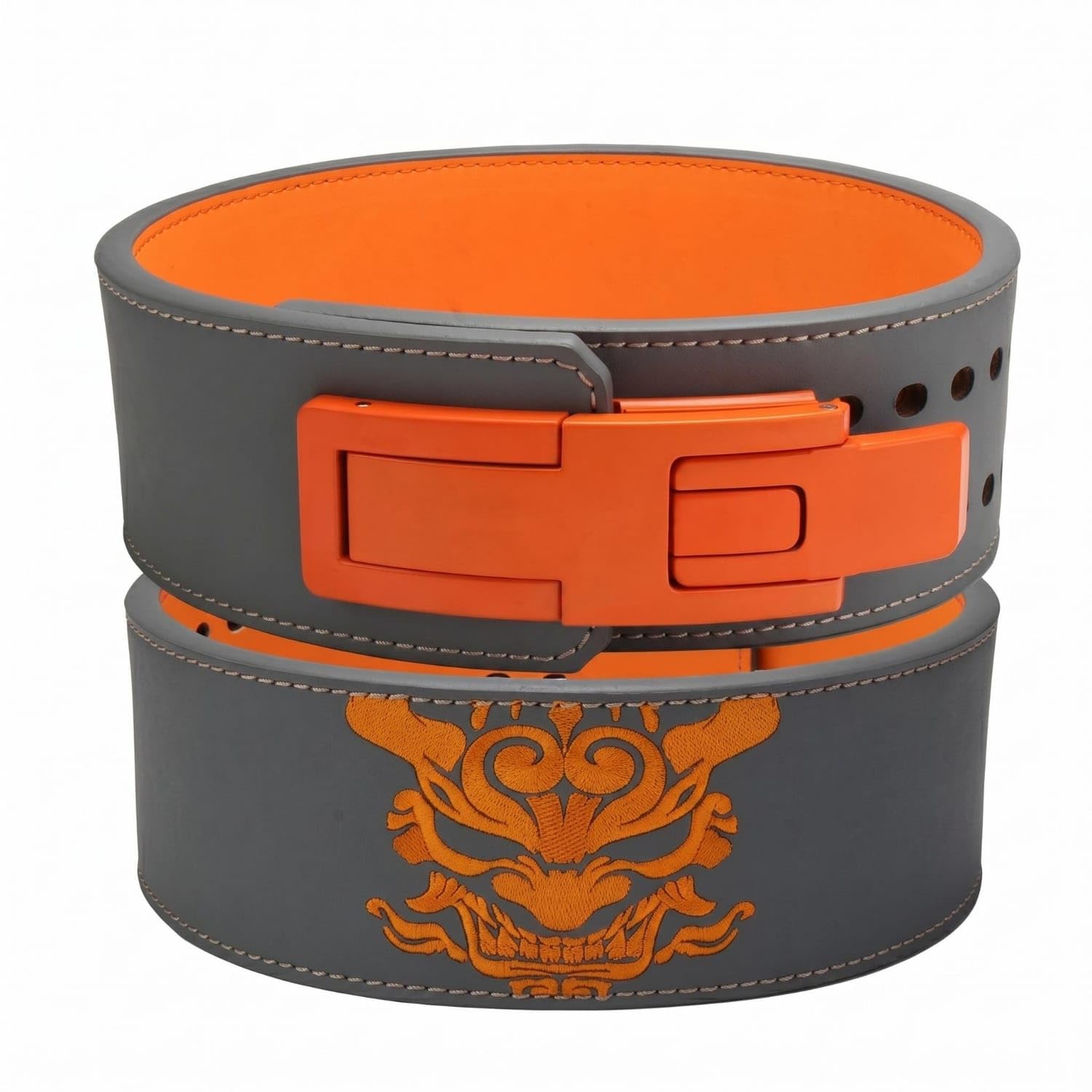 Bnf Leather Fitness Support Belt Padded Deadlift Belt Quick-Release Buckle Gym Gear Contrast Stitching, M-image-1