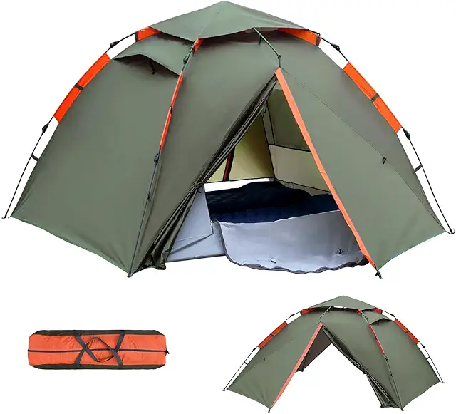2-Person Pop-Up Camping Tent - Automatic Instant Setup, Waterproof
