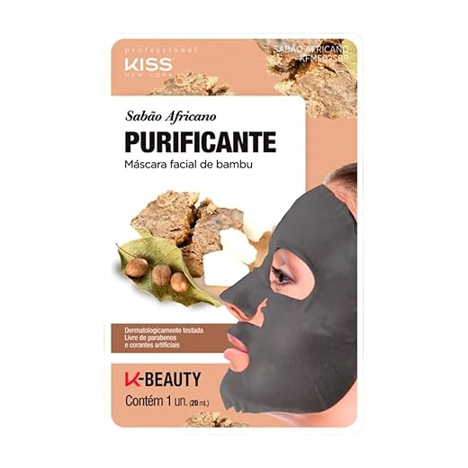 Kiss NY Professional Máscara Facial de Bambu - Sabão Africano, Kiss New York Professional