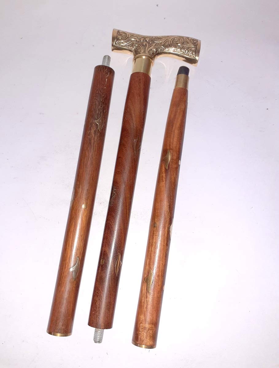 Canne en bois laiton massif soulagement et appui stable
