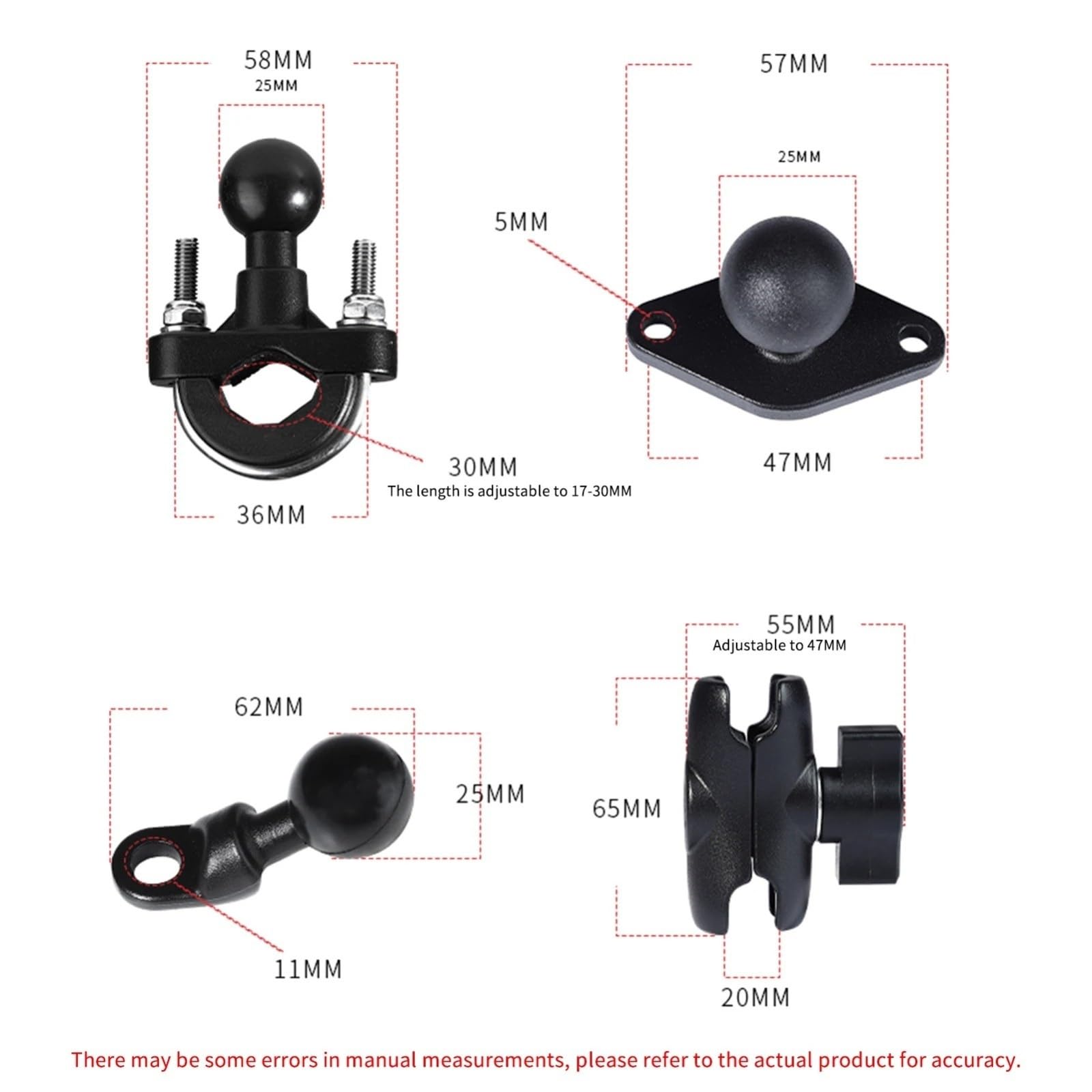 Porta Telefono Moto Supporto Per Telefono Per Bici Regolabile Girevole A 360° Supporto Per Telefono Per Specchietto Retrovisore Per Moto Per Telefoni Da 4''-6.7''(Handlebar)
