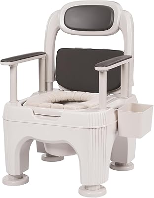 Bedside Commode, Portable Toilet for Adults, Height Adjustable Safety Commode Toilet for Elderly and Disabled, Commode Chair, 661lbs Heavy Duty Adult Potty Chair with Armrests and Tissue Box
