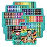 KALOUR Professional Colored Pencils,Set of 240 Colors,Artists Soft Core with Vibrant Color,Ideal for Drawing Sketching Shading,Coloring Pencils for Adults Artists Beginners