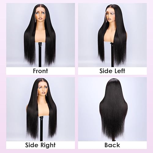 Miniatura 2 de Hermosa - Pelucas brasileñas de encaje frontal lacio de 13 x 4 cabello humano prearrancado con cabello de bebé densidad del 220  pelucas de cabello