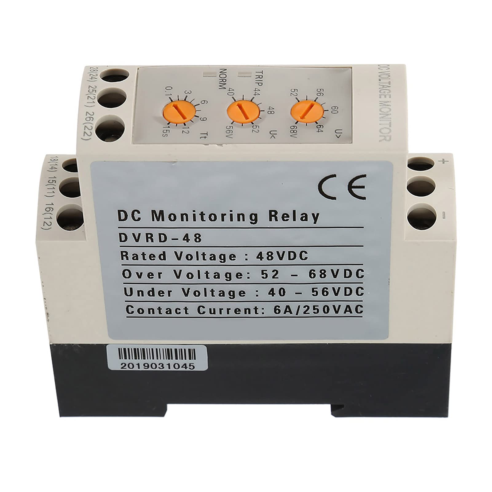 Relé Ajustable de CC, Relé de Monitoreo de Voltaje, Relé de Cambio de 48 V, Relé de Monitoreo de Voltaje Dvrd Relé de Protección contra Sobrevoltaje y bajo Voltaje Dc 12V (CC48V)