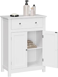 Vasagle Bathroom Standing Adjustable Ubbc61Wt