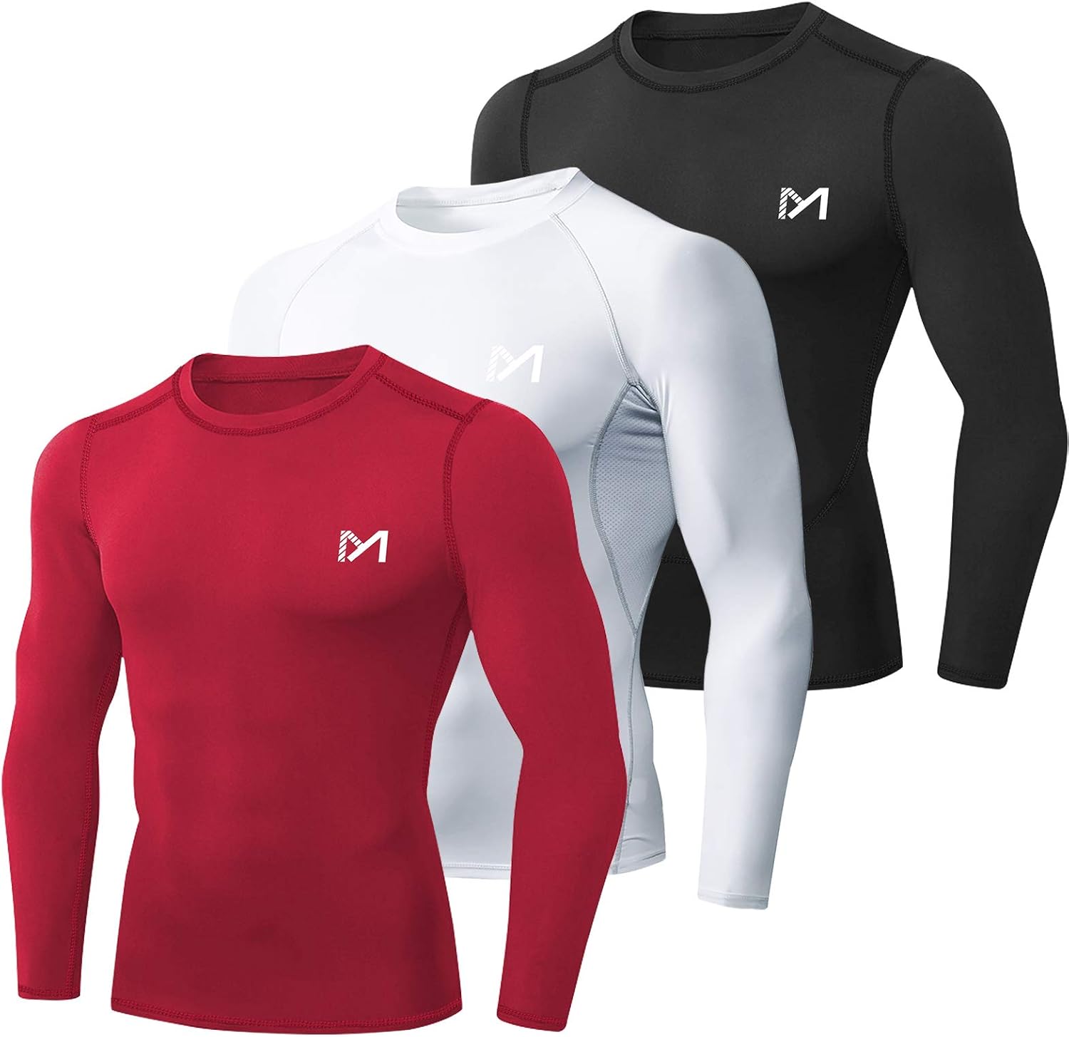 MEETYOO Mannen Compressie Shirt, Base Layer Top Lange Mouw T-shirt Sport Gear Fitness Panty Voor Running Gym Workout, grijs-2, XL
