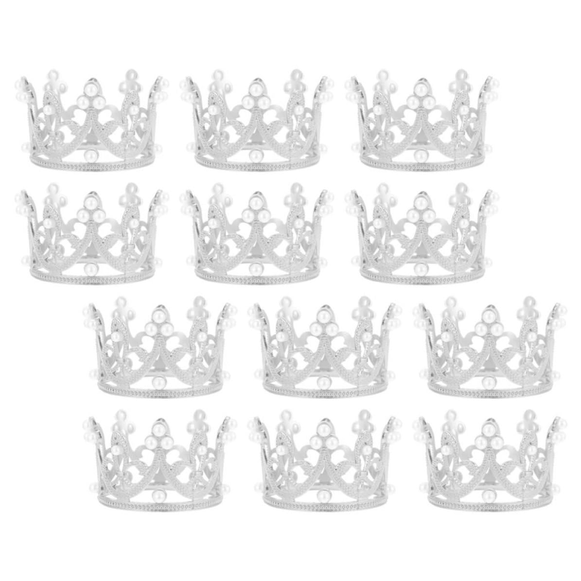 12 Pezzi Fermatovagliolo Corona in Lega di Zinco Argento | Anello Decorativo Leggero, Stile Delicato, per Matrimonio e Festa di San Valentino