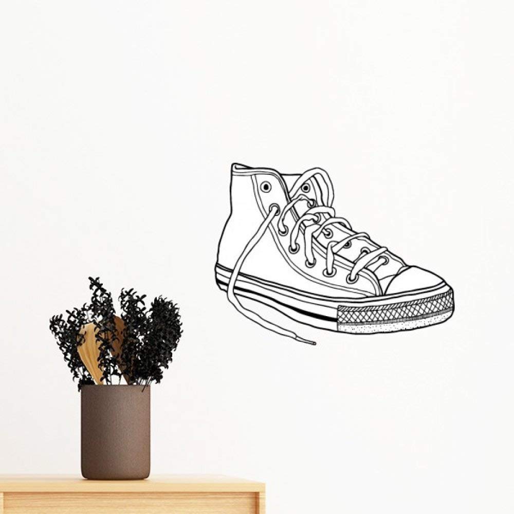 Chaussures de toile peinte sticker mural amovible pour décoration de chambre moderne