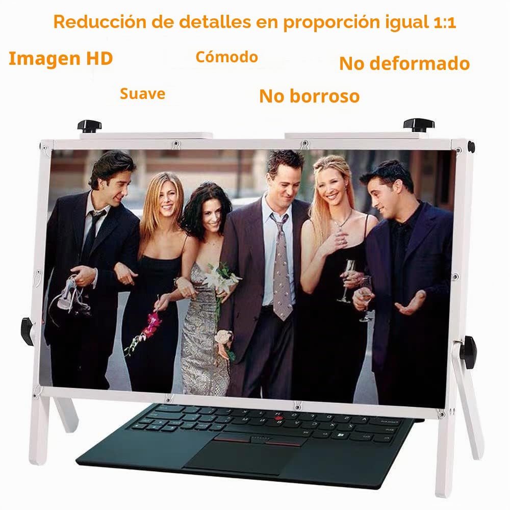 Lupa de pantalla para laptop, lupa de pantalla de escritorio, pantalla de proyección plegable de 22 pulgadas, compatible con portátiles, iPad, teléfonos móviles