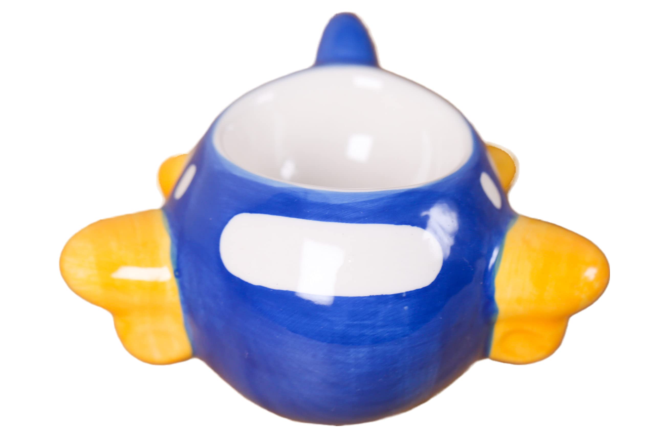 Nuovo dipinto a mano carino stile retrò in ceramica blu aeroplano portauova regalo