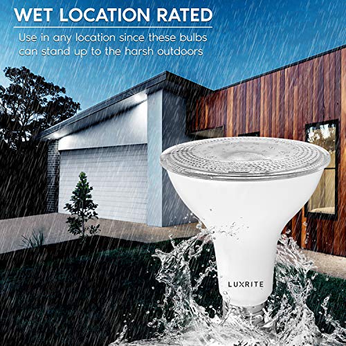 Luxrite 4 Pack Led Par30 Flood Light Bulb, 75W Equivalent, 5000K Bright White, 850 Lumens, 11W Dimmable, Indoor Outdoor Spotlight Bulb, Wet Rated, E26 Standard Base, Ul Listed #TOP1