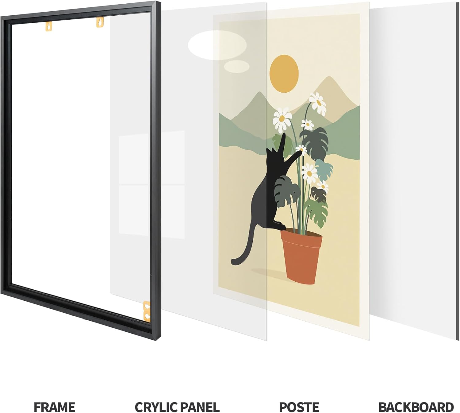 30x40 Poster Frame | 30x40 In, Black, Set of 2 | Front-Loading Snap Frame | Coated Aluminum/Plexiglass | for Horizontal/Vertical Display