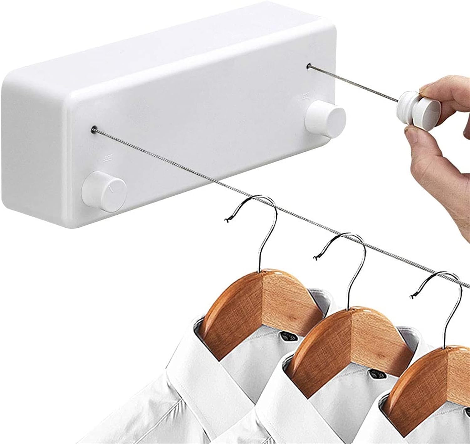 Creative Outdoor Clothes Rack Indoor Retractable Clothesline Rope Telescopic Stainless String Laundry Hangers Wall Drying Rack (Color : 1 Rope-Gold) (1 Rope) image 2