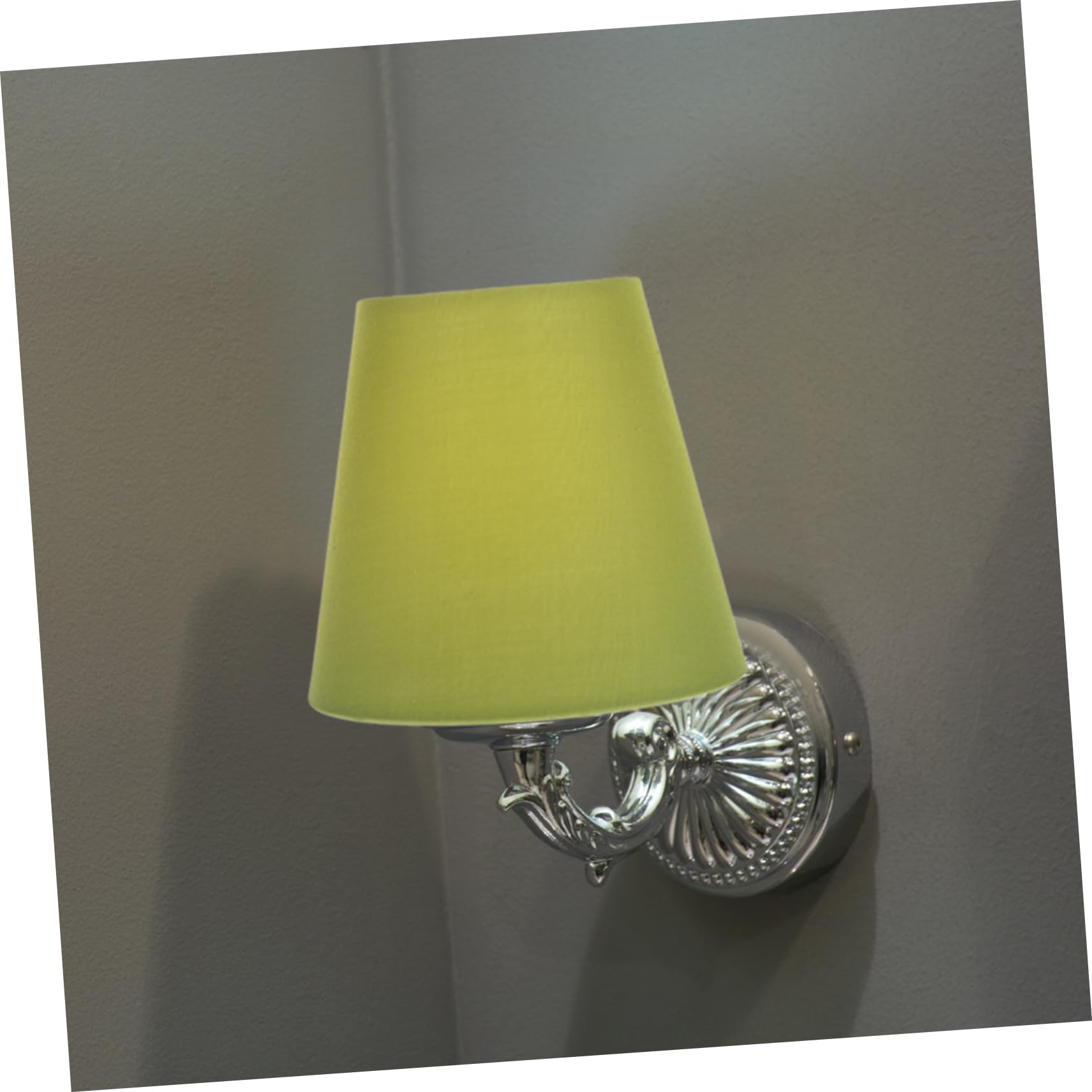 KONTONTY Small Retro Cloth Lampshade – Vintage E14 Light Cover For Pendant, Table, Floor & Wall Lamps (Light Green)