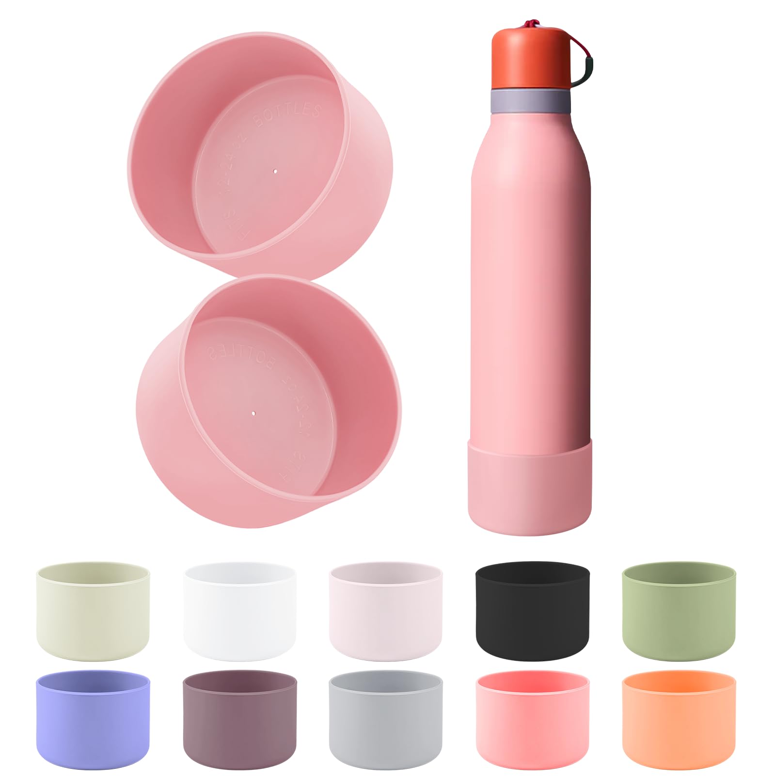 BKBY 2pcs Silicone Boot Compatible with Owala FreeSip Twist 24oz, Anti-Slip & Anti-Scratches Protective Sleeve Bottom Cover for Owalaa FreeSip Twist Water Bottle (Sugar High) — image 1