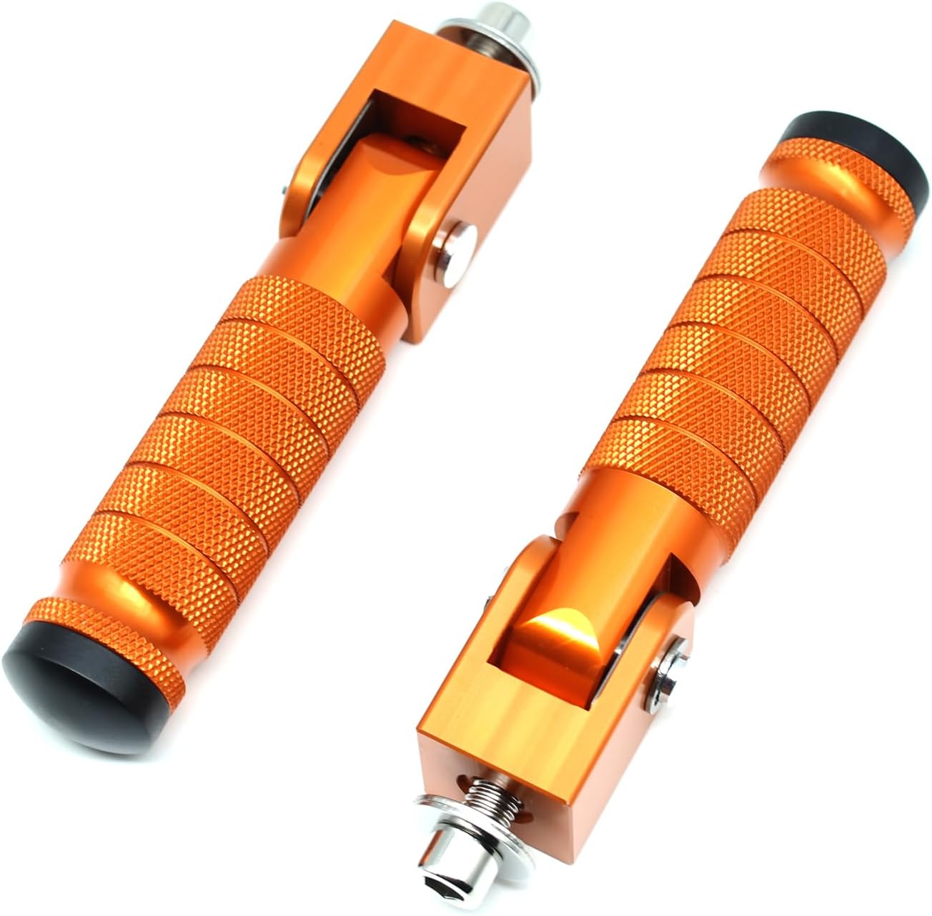 Orange Motorcycle Bicycle Folding Foot Pegs 90 Degree Foldable Electric Motorbike Ebike For Super73 S2/ZX/RX/R/S Passenger Footrests Rearsets Rear Set Footpegs foot Rest Pedals M8 Install Bolts