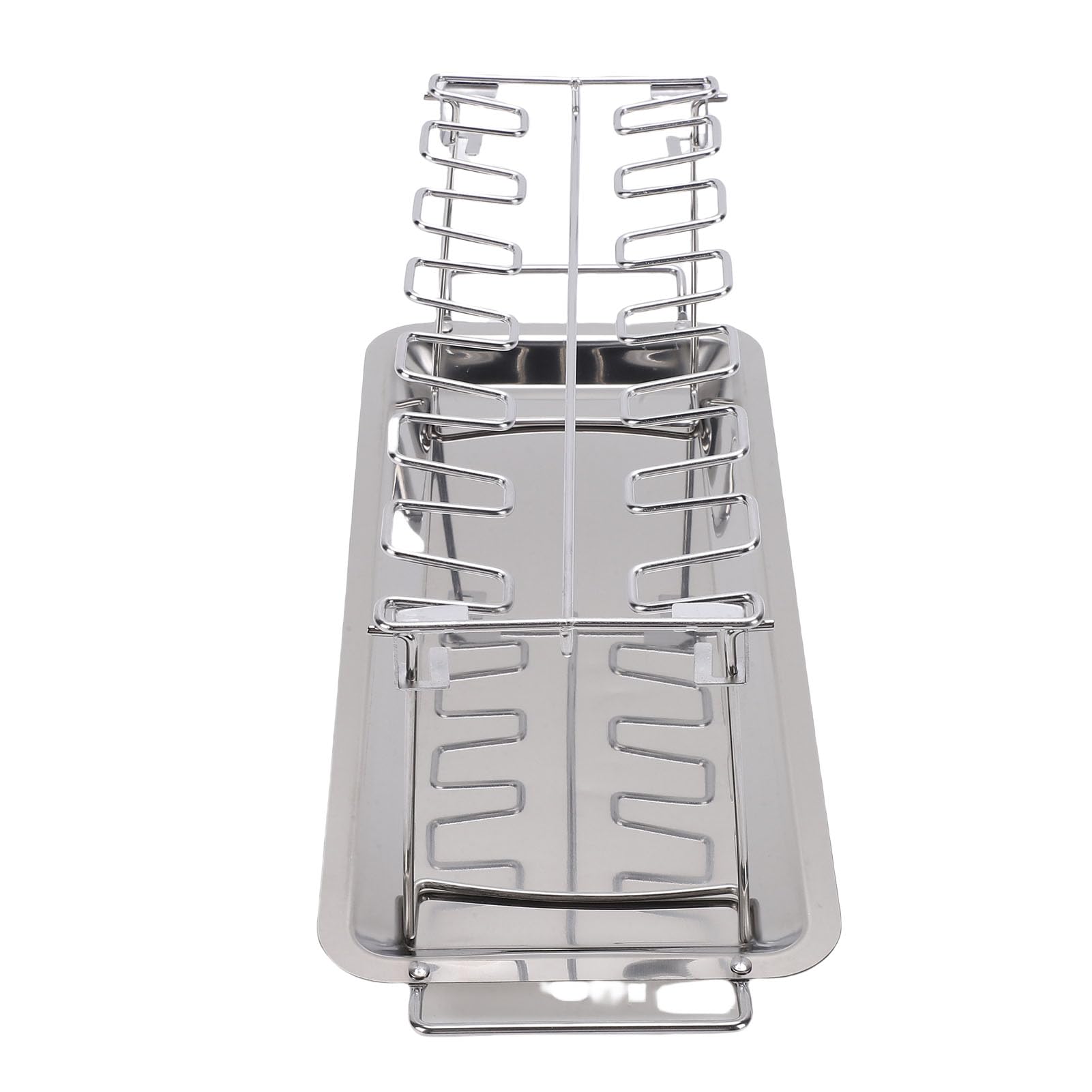 Griglia pieghevole in acciaio inox per cosce di pollo, per arrostire succose su forni, griglie, affumicatore, facile da pulire, supporto per bacchette per barbecue