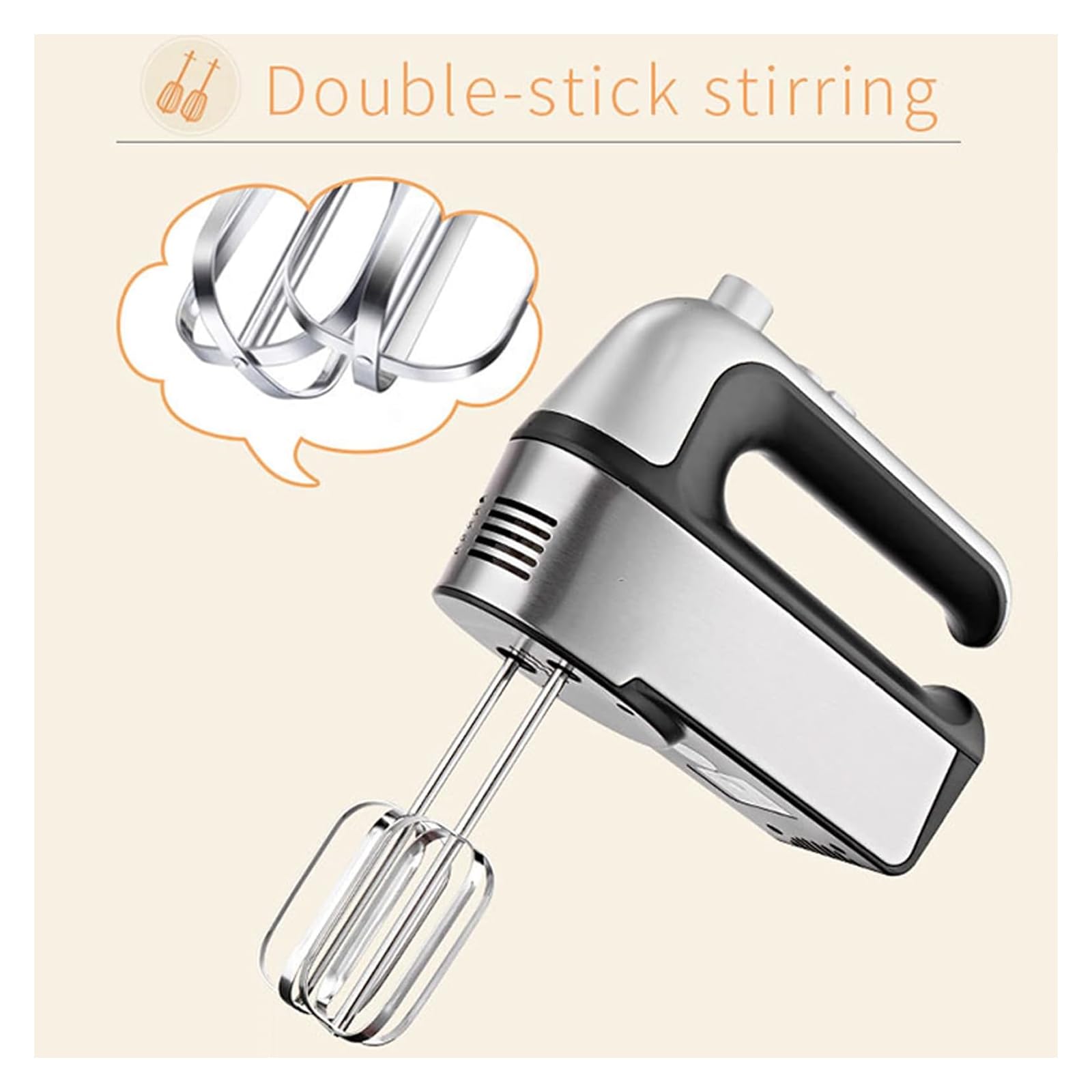 Frusta Elettrica per Impastare, 800 W, Funzione 5 velocità, Completamente Automatica, Include 2 Fruste in Acciaio Inossidabile E Ganci per Impastare, Professionale per La Cottura in Cucina