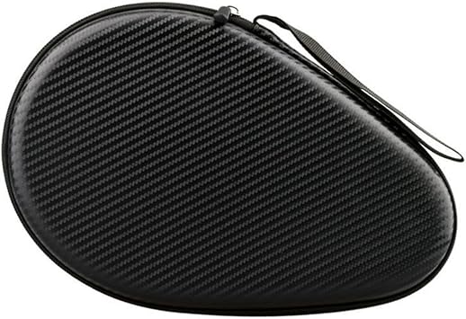 Table Tennis Racket Case EVA Hard Shell Bag,for 2 Paddles and Balls Shockproof Protective Cover(1 Black)