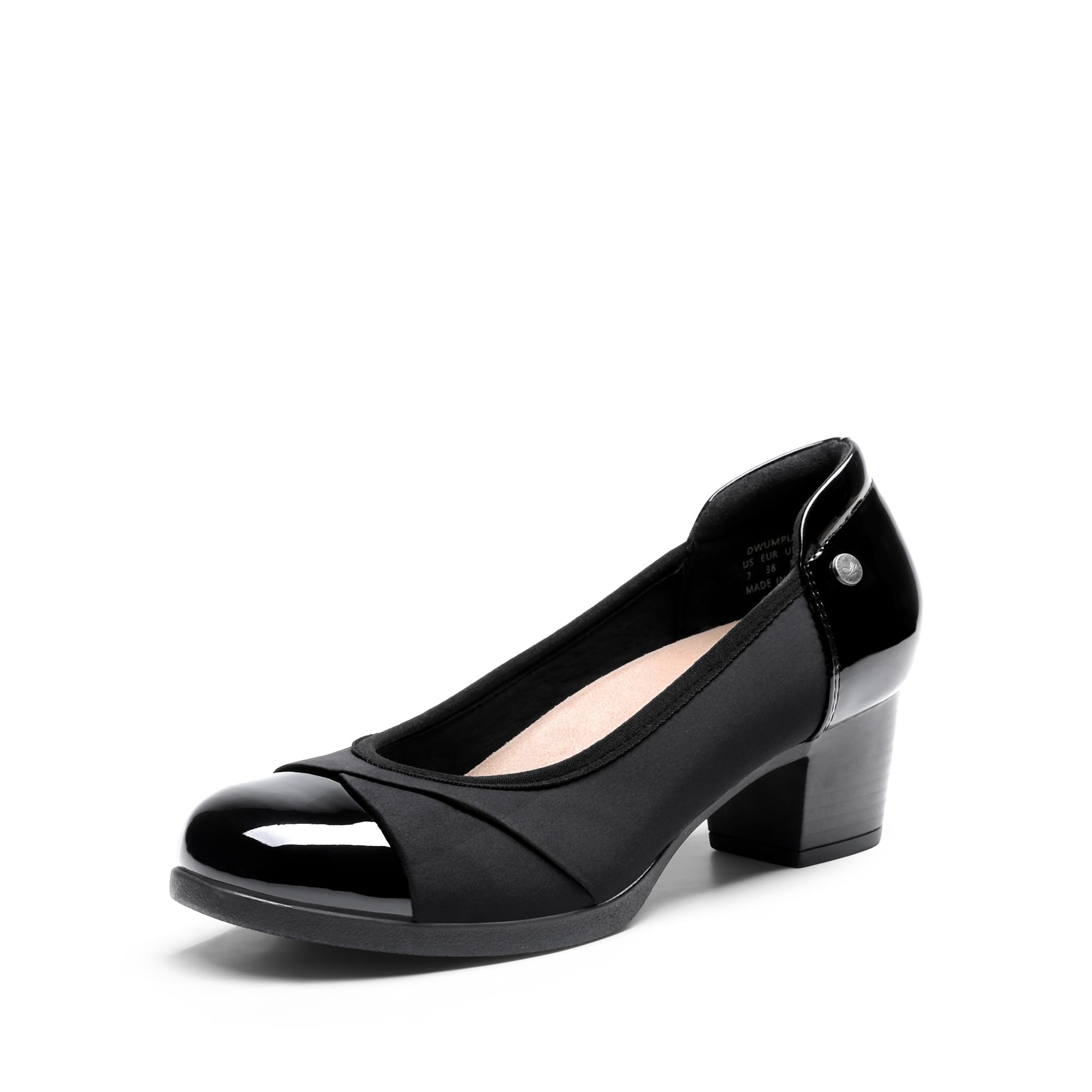 DREAM PAIRSWomen's Pumps Low Chunky Block Closed Toe Shoes Work Comfortable Heels Round Toe Dress