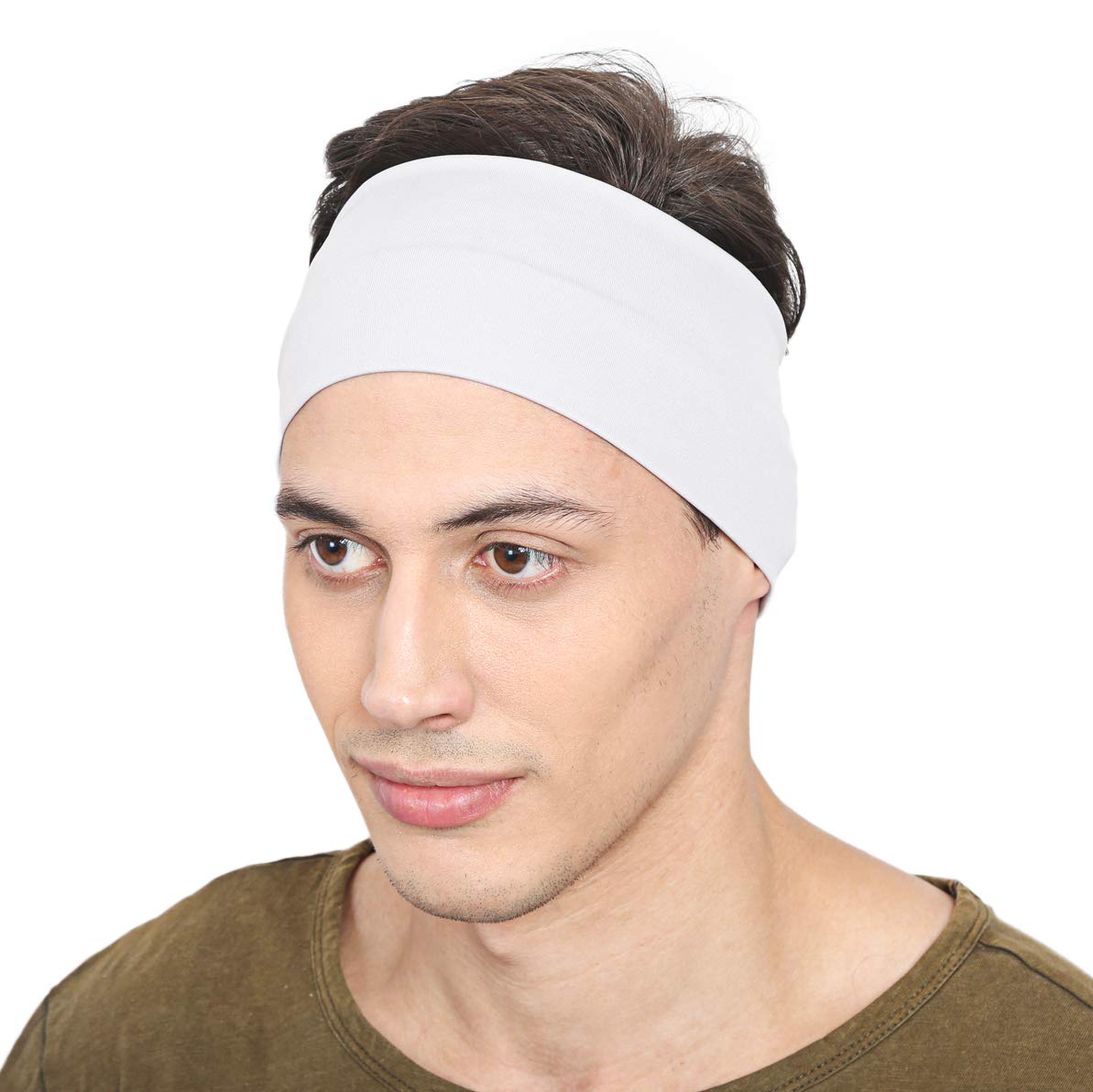 Workout Headband for Women & Men - Wide, Moisture Wicking & Non-Slip Exercise Hairband or Sports Sweatband - Keep Your Hair in Place - Performance Stretch & Ideal for Running & Yoga (White) (B084G3X5BJ) Amazon Price History, Amazon Price Tracker
