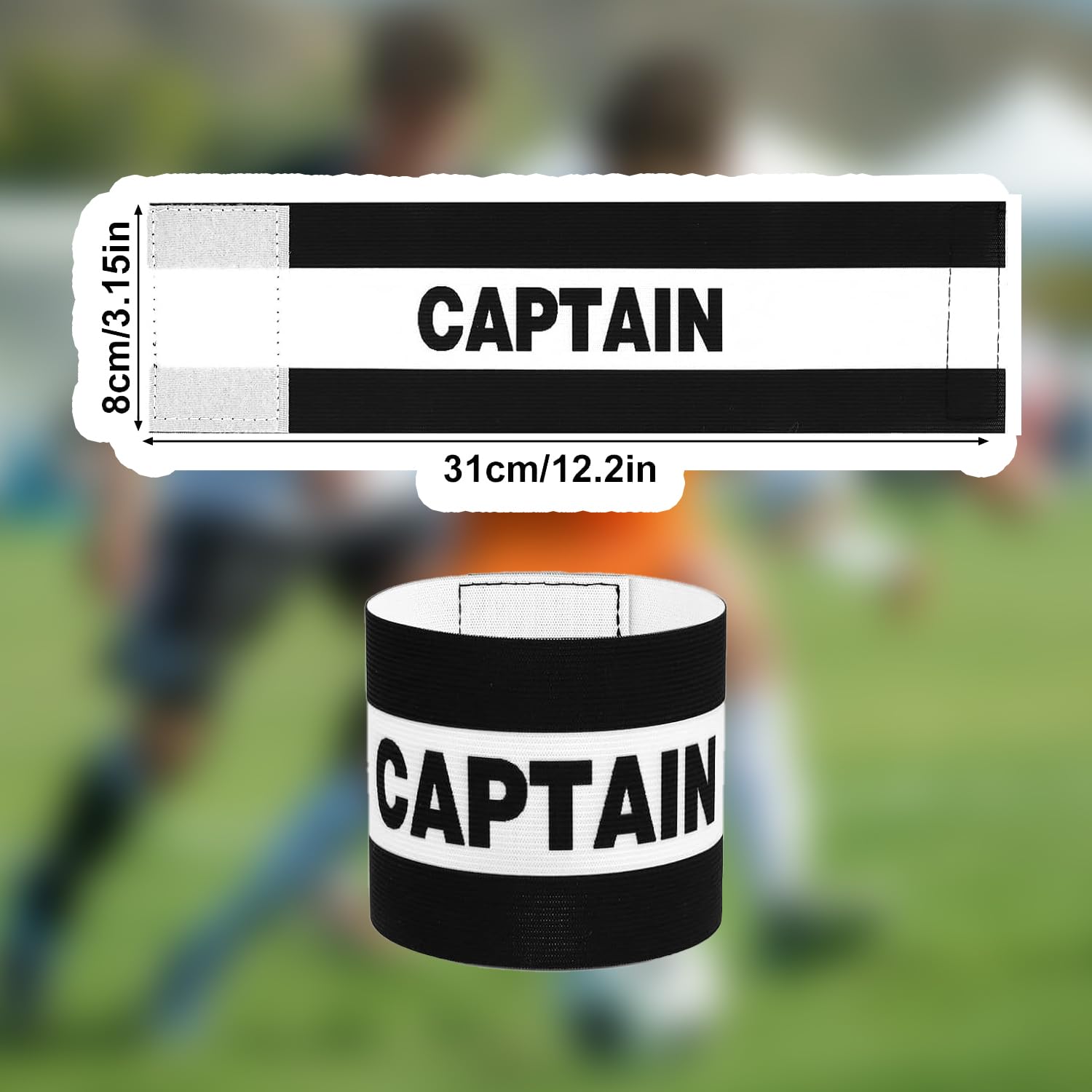 Brazaletes de capitán de fútbol ajustables elásticos ancho 8 cm transpirable paquete 3