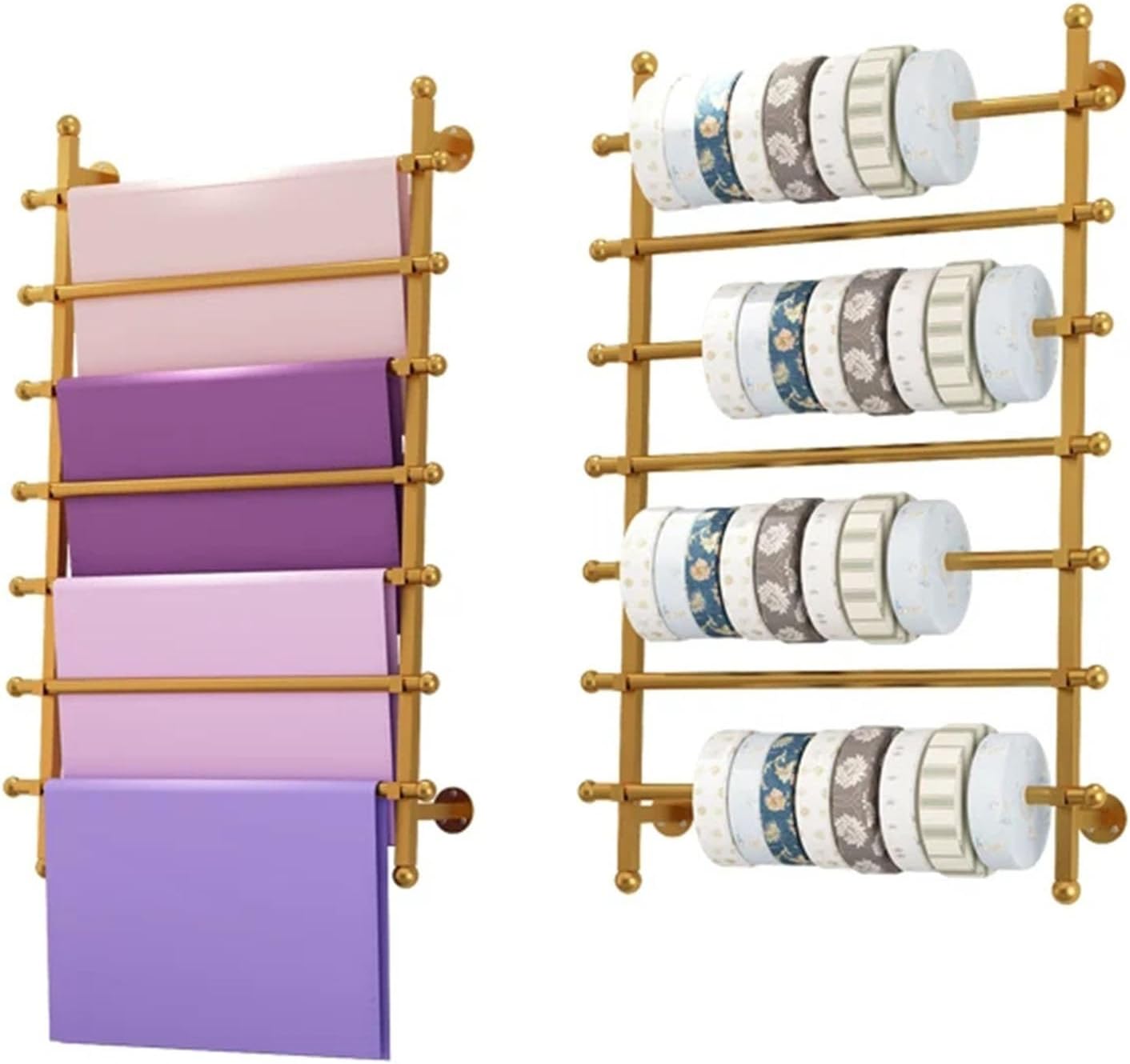 GTPBAO Metal Scarf Display Rack, Multipurpose Ribbon Holder for Home & Shop - Wall Shelf for Gift Wrapping, Height 120cm(Wide 70cm/27.6in)