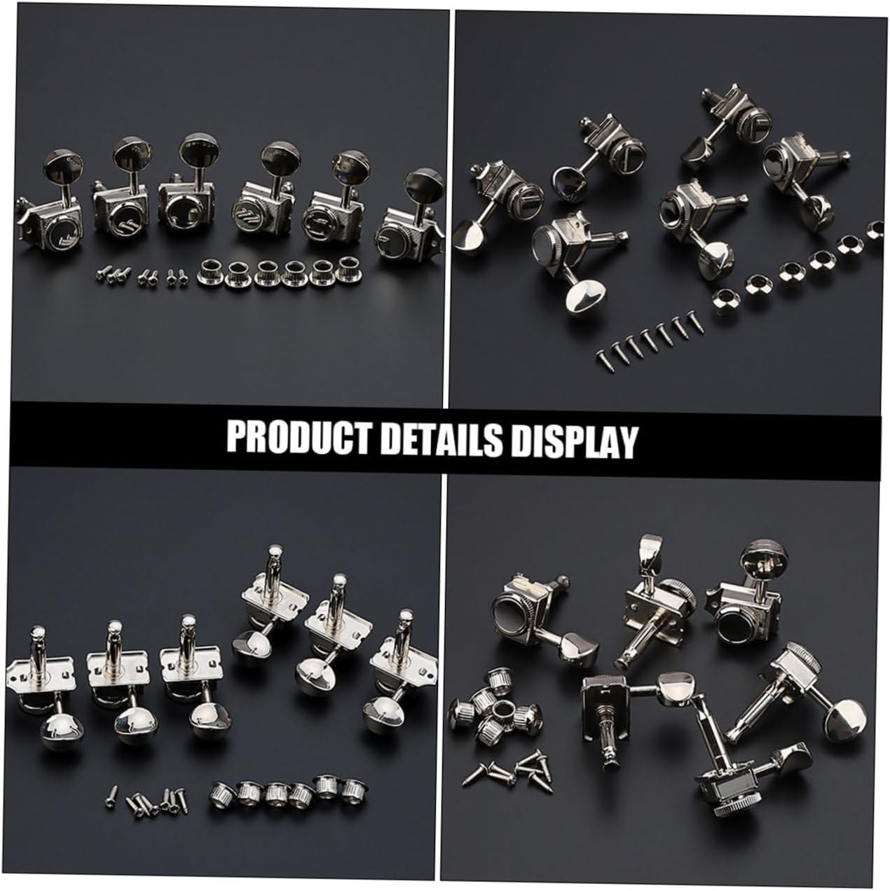 Kisangel 6Pcs Locking Guitar Tuners Pegs for Acoustic Guitar Accessories Durable Tuning Machine Heads for Ukulele String Replacement Ergonomic Design for Easy Use