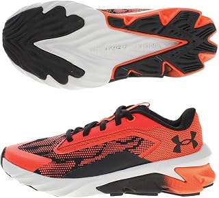 Under Armour Kid's Charged Scramjet 4 (GS), Orange/Grey, 6.5 Big Kid