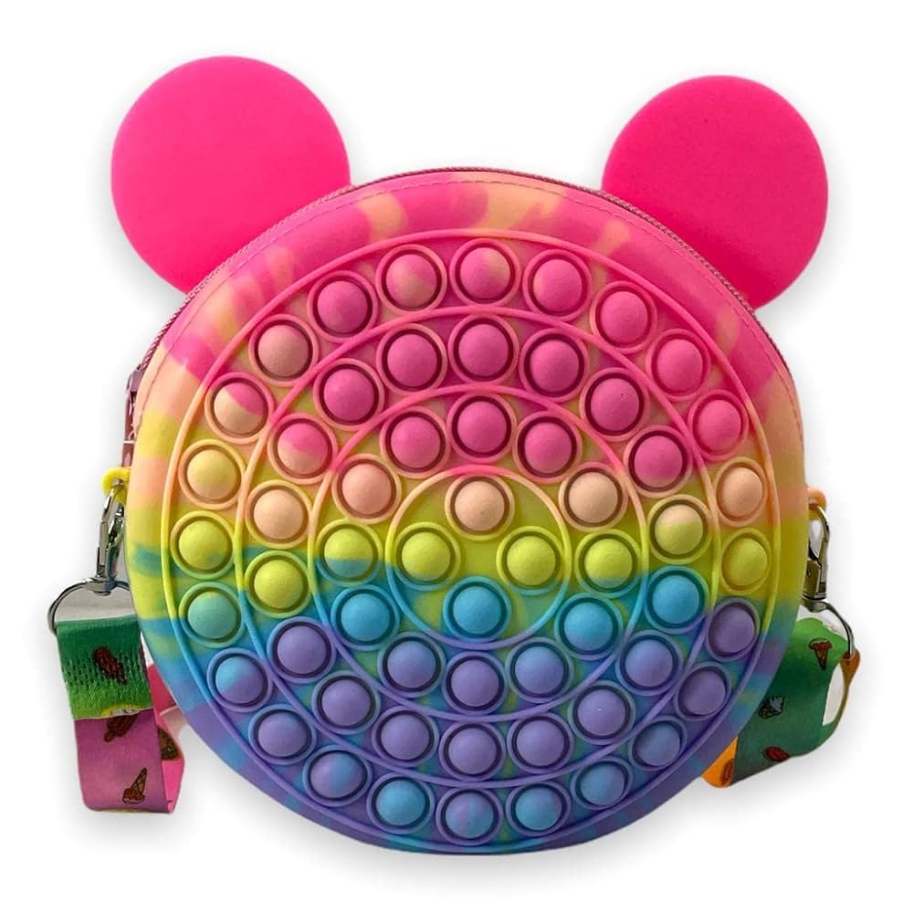 Sichy Pop Fidget Bag Toy, Anti Stress Silicone Poppet Bag Fidget Shoulder Bag For Girls And Women, Popping It Squeeze Fidget Bag Toys Pop Purse Bag