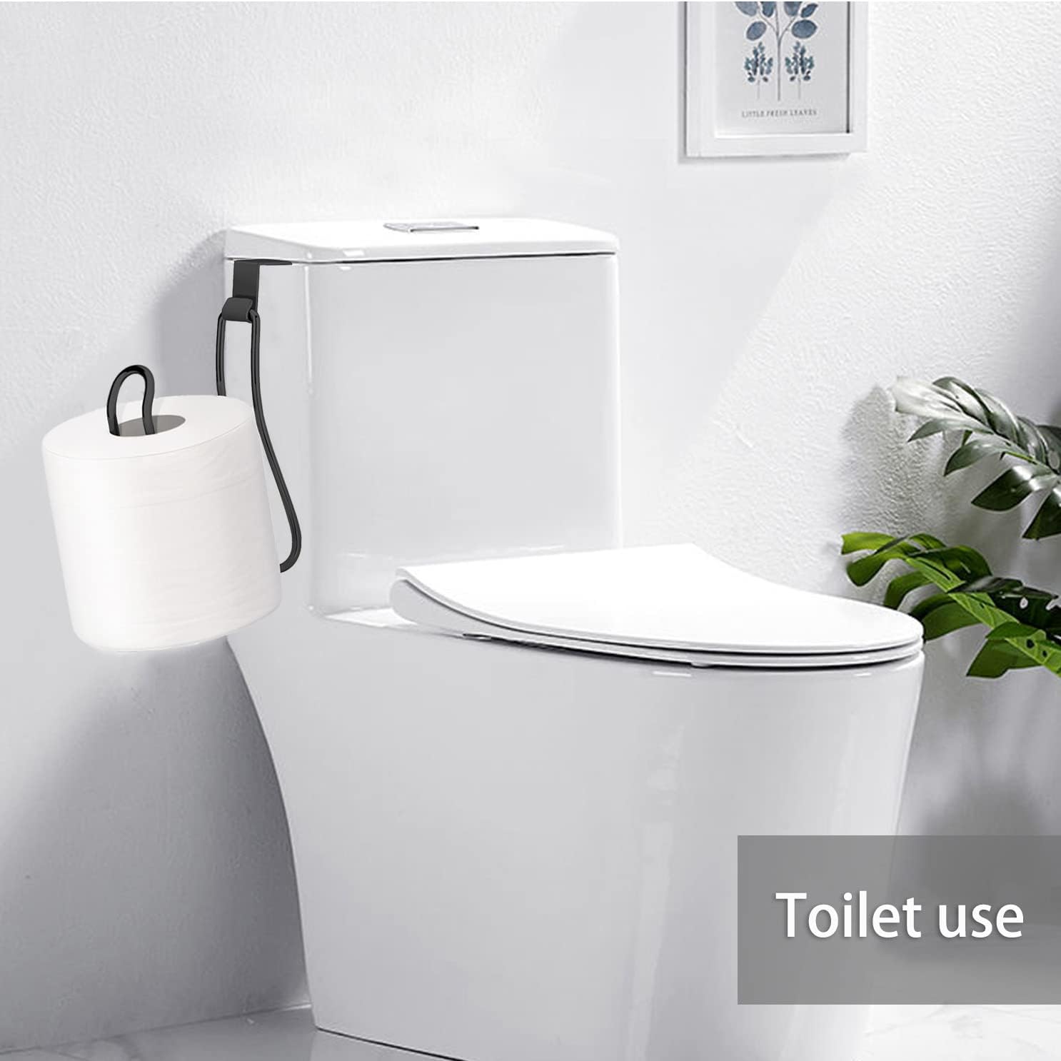 Over the Tank Toilet Paper Holder Black, Toilet Paper Holder, Toilet Paper Roll Holder, Bathroom Toilet Paper Storage-Black