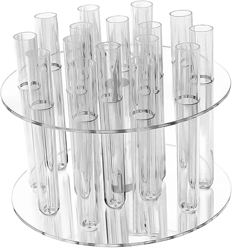 Miniatura 6 de Jarrón de tubo de ensayo hidropónico, soporte hidropónico para plantas, florero transparente con 16 tubos de ensayo, florero artístico para